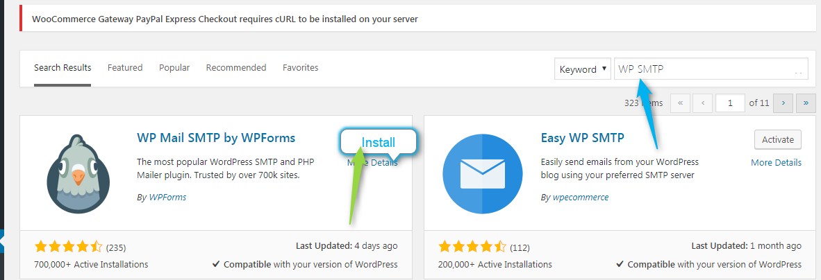 how to integrate Email gateway in Wordpress 